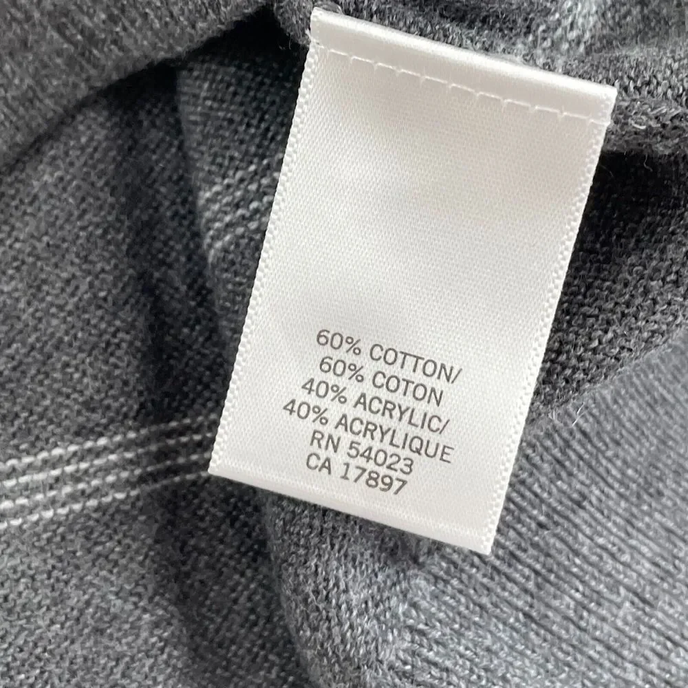 Banana Republic Cardigan Sweater Men XL Grey‎ Striped Soft Grandpa Preppy NWOT